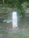 Pennsylvania didn't have a welcome sign either, but the bike trail did have this cool railroad post